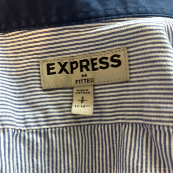Express Blue Striped Shirt Small - Picture 4 of 5